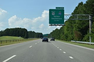 There is no access from U.S. 70 Bypass/Future I-42 to Interstate 95. Instead a Breezewood connection joins the freeway with I-95 via U.S. 70.