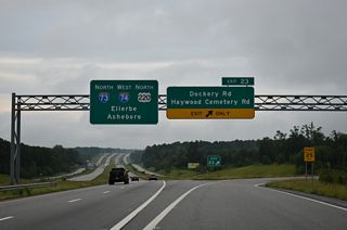 I-73/74 and U.S. 220 north ahead of Ellerbe, North Carolina