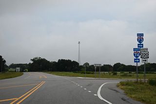 U.S. 220 separates with I-73/74 south of Haywood Cemetery Road where the Rockingham Bypass begins.