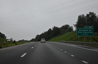 Galestown Road (SR 1109) meanders west from Midway Road to the diamond interchange at Exit 308.