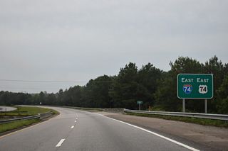 I-74/U.S. 74 south of Hamlet, North Carolina