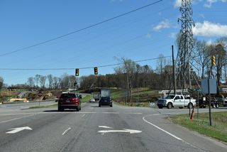 Construction for Section E of the Shelby Bypass adds a dumbbell interchange with Anthony (SR 2242), Bethlehem (SR 2245) and Potts Creek Roads. Upgrades will continue east to the preexisting freeway bypass around Kings Mountain.