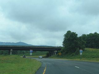U.S. 74 Business (King Street) returns to U.S. 74 via a wye interchange just ahead of Interstate 85 and the Gaston County line.
