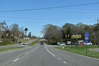 Kings Mountain Boulevard (SR 2487) stems south from U.S. 74 Business (Shelby Road) to Dixon School Road just north of Interstate 85 at Exit 5.