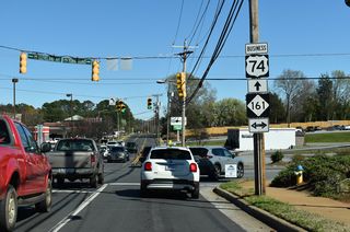 NC 161 south becomes South Carolina Highway 161 en route to York. North from Shelby, NC 161 travels to Bessemer City.
