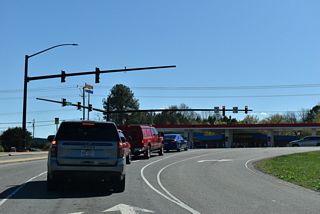 The east end of U.S. 74 Business in Shelby is unmarked where Marion Street intersects U.S. 74 (Dixon Boulevard).