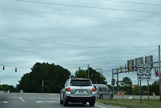 U.S. 70 converges with I-42 via wye interchanges south of U.S. 70 Alternate and north of U.S. 301.