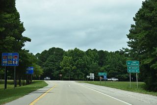 U.S. 264 ALT parallels U.S. 264/Future I-587 west to Bailey, Middlesex and NC 39 in east Zebulon.