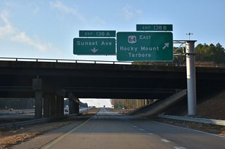 U.S. 64 overlays the Future I-87 corridor east to Williamston, where the corridor continues accompanies U.S. 17 northeast to Elizabeth City and Hampton Roads, Virginia.