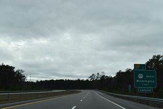 Left Exit 1 leads motorists back toward Wilmington along U.S. 17 north through the town of LeLand.