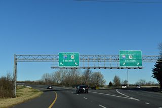 Interstate 77 links the Charlotte metropolitan area with Columbia and I-26 to Charleston, South Carolina.