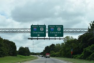 Interstate 77 connects Charlotte with Statesville to the north and with I-26 beyond Columbia to the south.