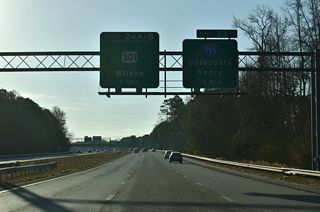 Interstate 795 spurs 21 miles south from I-587/U.S. 264 to U.S. 70 in the city of Goldsboro.