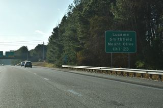 I-795 provides a cutoff from I-587/U.S. 264 east for U.S. 301 south to Lucama and Kenly.