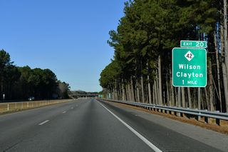 NC 42 travels 4.06 miles west from U.S. 264 ALT (Ward Boulevard) to I-587/795 at Exit 20.