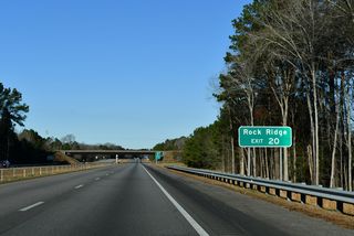 NC 42 expands to a four lane, divided highway 2.47 miles west from I-587/795 to Interstate 95 ahead of Rock Ridge.