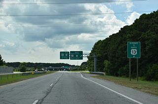 U.S. 264 along the Greenville Bypass encircles Greenville north to U.S. 13/NC 11-903.