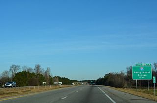 Interstate 95 heads 19 miles north from Exit 18 B to U.S. 64/Future I-87 near Rocky Mount.