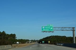 Interstate 95 stays west of both Wilson and Rocky Mount along a rural route. The freeway primarily serves regional traffic southwest to Fayetteville, Savannah, Georgia and Florida.