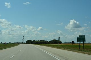 The diamond interchange at Exit 328 joins Interstate 94 with 153rd Avenue SE.