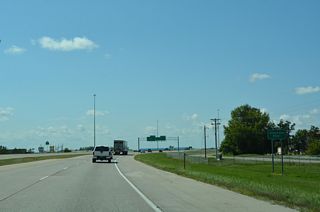 The Sheyenne River flows below I-94/U.S. 52 through a culvert just ahead of Exit 346 B.
