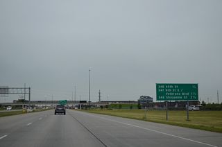 I-94/U.S. 52 next meet 45th Street S at a six ramp parclo interchange (Exit 348). The corridor north of the freeway is well developed to Exit 346. Southward, suburban expansion in the mid-2000s converted open fields to house new apartment complexes and other development.