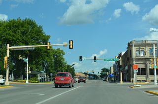 Main Street east at Central Avenue in the Valley City business district.