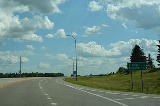 I-94/U.S. 52 west cross the south side of Valley City en route to Bismarck.