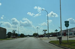 Main Street widens to a four lane boulevard west of 4th Street SW.