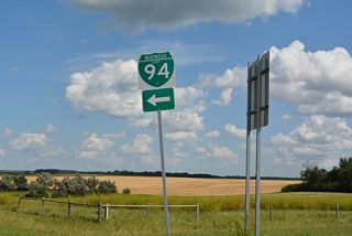 A Business Loop I-94 trailblazer posted for Exit 294 on I-94 eastbound.
