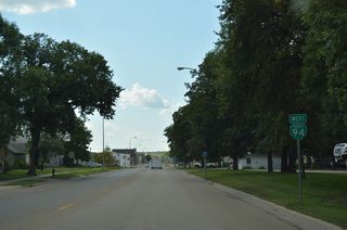 Business Loop I-94 continues west from the Sheyenne River by Municipal Tourist Park and this reassurance marker.