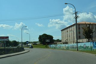 Main Street proceeds west from Downtown Valley City along the north side of the Sheyenne River across from City Park.