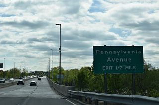Entrance ramps from Route 29 (John Fitch Parkway) join U.S. 1 south at the Trenton Morrisville Toll Bridge spanning the Delaware River. The first exit in Morrisville, Pennsylvania is for S Pennsylvania Avenue.