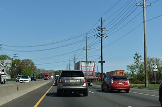 Route 17 reassurance marker posted north of Essex Street by the Maywood borough and Rochelle Park Township line.