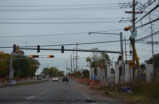 Morris Avenue west and Hoes Lane W come together at Route 18 (Hoes Lane) by a pedestrian bridge built in 2014/15.