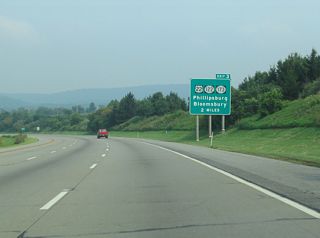 Interstate 78 encircles the borough of Alpha from the Delaware River eastward to Still Valley. The freeway converges with U.S. 22 east and Route 173 west at Exit 3.