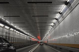 Interstate 78 eastbound through the south tube of the Holland Tunnel. The roadway is just 20 feet wide (Port Authority of NY & NJ, n.d.).