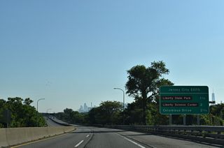 Exit 14 B departs from I-78 (Newark Bay Extension) east in 1.5 miles to Bayway Avenue east to Morris Pesin Drive and Freedom Way to Liberty State Park.