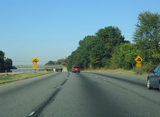 Interstate 78 drops from around 450 above sea level to around 200 feet in the Town of Clinton over the next two miles.