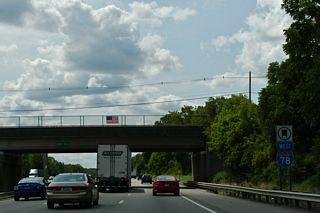 Interstate 78 becomes vastly more rural west of I-287 through Bedminster Township.