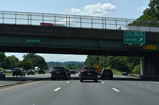 Exit 50 A loops onto Vauxhall Road (CR 630) southeast through Union Township.