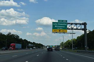 Beverwyck Road leads north from Exit 45 to Lake Hiawatha. CR 637 follows Beverwyck Road and Troy Hills Road south from I-80 to Troy Hills and Route 10 at Whippany.