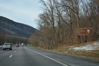 Interstate 80 west at Delaware Water Gap National Recreation Area.