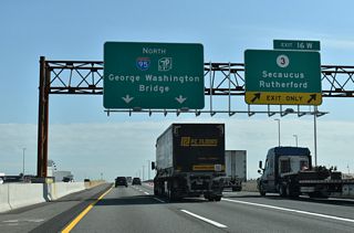 Route 120, a 2.65 mile route between Route 3 and Route 17, follows a expressway spur north to the Meadowlands, and Peterson Plank Road west from Washington Avenue (CR 503) to Carlstadt.