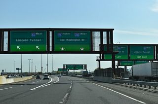 The Turnpike Spurs diverge northeast from Kearny. Exit 15 W joins the West Spur (I-95W) with Interstate 280 west through Harrison, Newark and the Oranges. 17.85 miles in length, I-280 travels northwest to I-80 at Parsippany-Troy Hills Township.