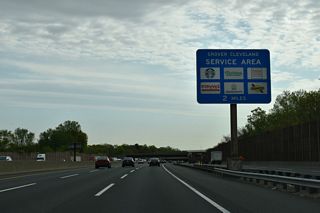 The Grover Cleveland Service Area lies beyond the Garden State Parkway at mile marker 93.