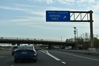 I-95/New Jersey Turnpike northbound at the Grove Cleveland Service Area. Born in Caldwell, New Jersey, Grover Cleveland served as the 22nd and 24th President of the United States.