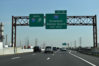 Exit 13 for I-278 west includes access to adjacent Route 439 (Bayway Avenue), a 3.95 mile loop through Elizabeth.