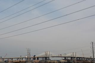 A cable-stayed bridge, the Goethals Bridge along Interstate 278 fully opened to traffic on May 21, 2018.