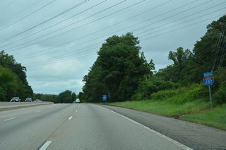 Interstate 287 straddles the the eastern slope of Waughaw Mountain and other hills through north Montville Township and east Kinnelon borough.